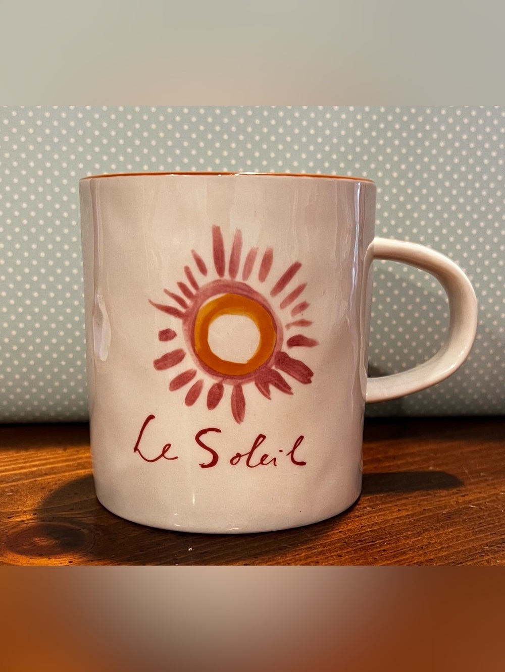 Anthropologie + Hotel Magique Le Soleil Sunburst Coffee Tea Mug Cup Orange